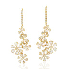Rose Cut Diamond 18 Karat Gold Earrings