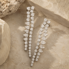 Diamond Dangle Earrings in 18K White Gold