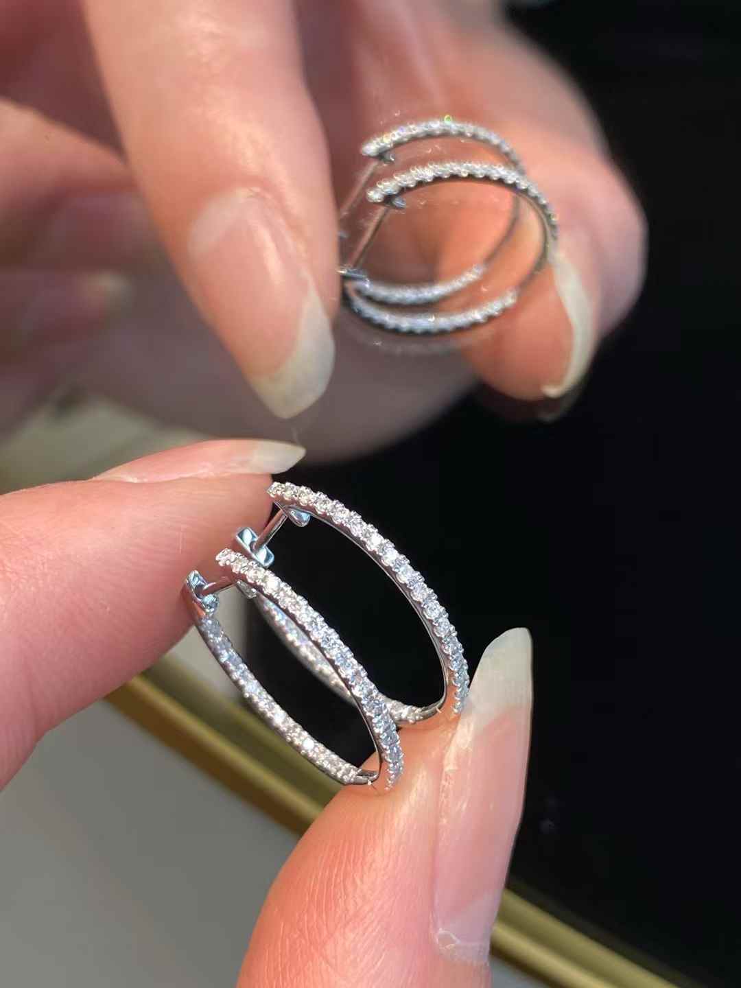 Double Pavé Hoops