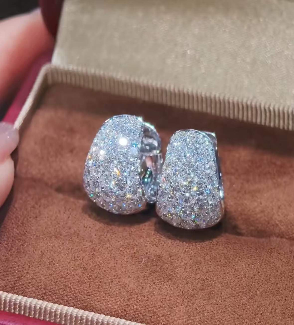 White Pavé Hoops
