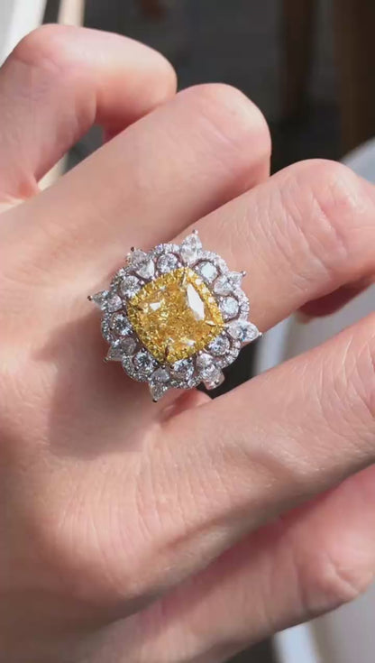 2.51 Carat Fancy Yellow Diamond Ring